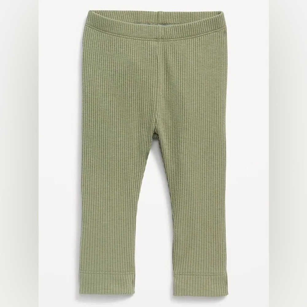 [Bundle 5/$20] Olive Green Ribbed Kids Leggings